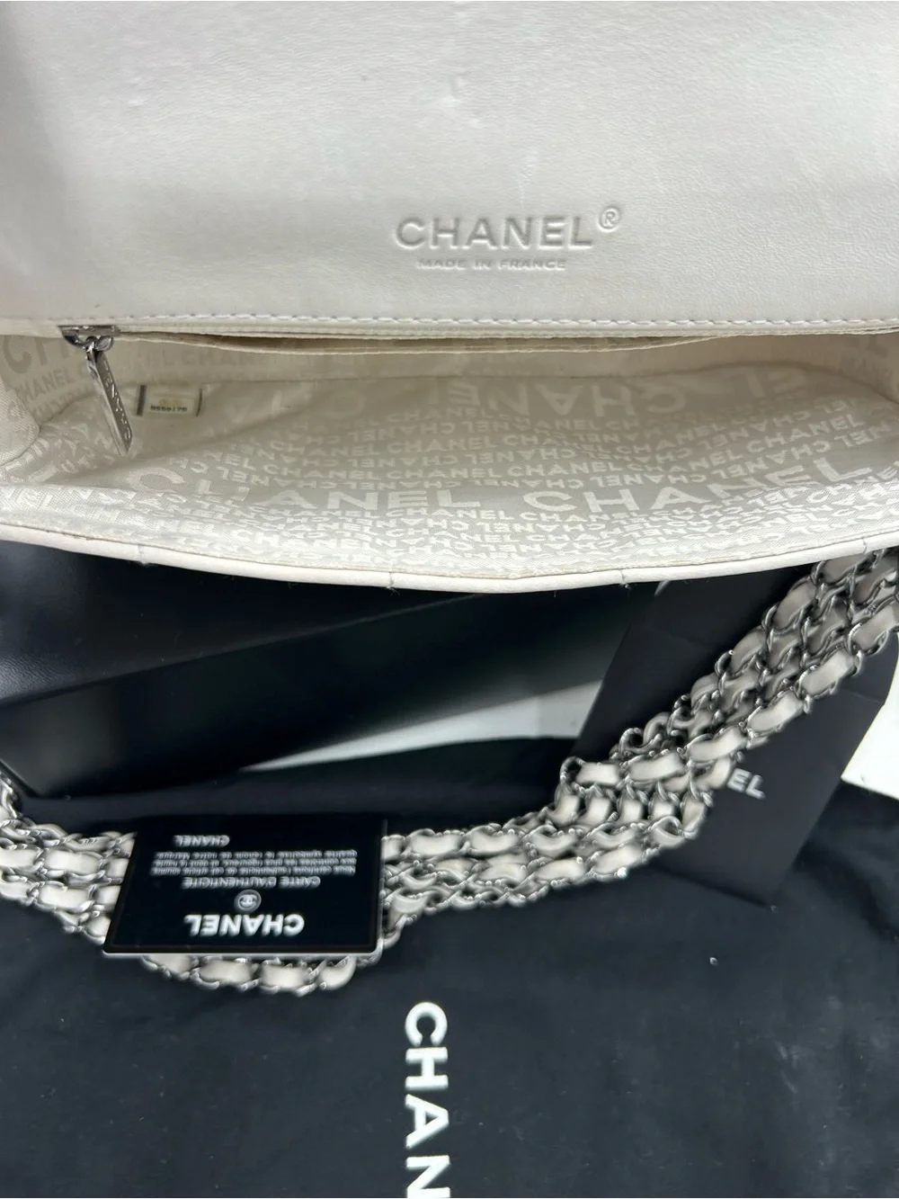 Women's vintage Chanel multi chain quilted flap bag made in Italy PRISTINE